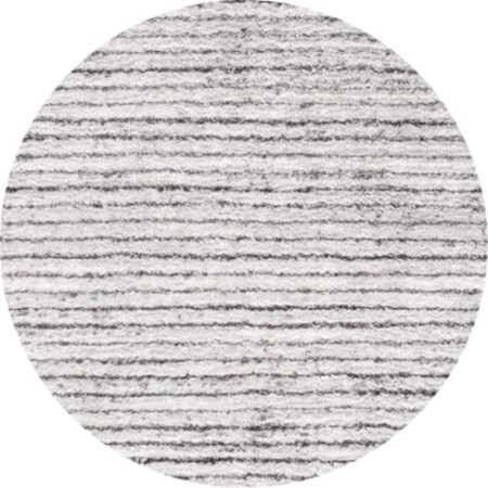 Safavieh 7 x 7 ft. Berber Shag Contemporary Round Power Loomed Rug; Grey & Dark Grey BER545F-7R